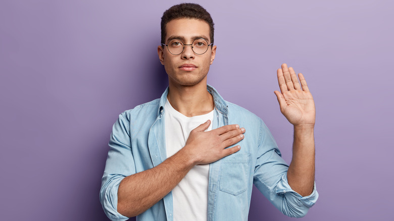 Man pledging to be honest