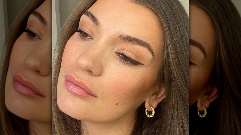 A sharp brown eyeliner