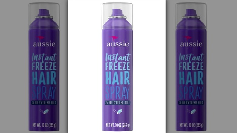 Purple bottle of hairspray