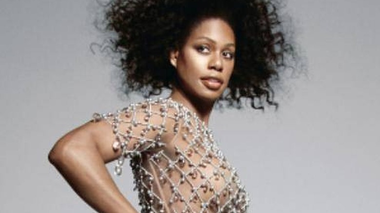 Laverne Cox with curly hair