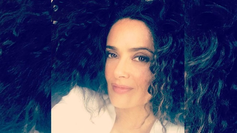 Salma Hayek with curly hair