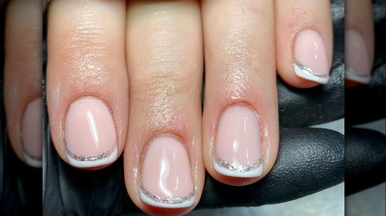 glitter double manicure