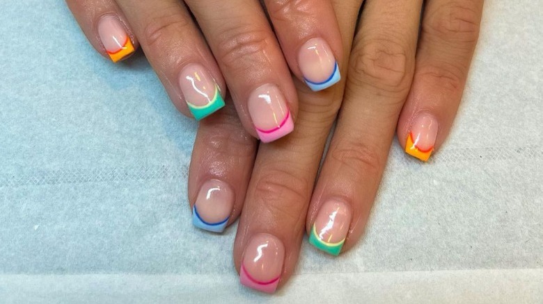 skittle double french manicure