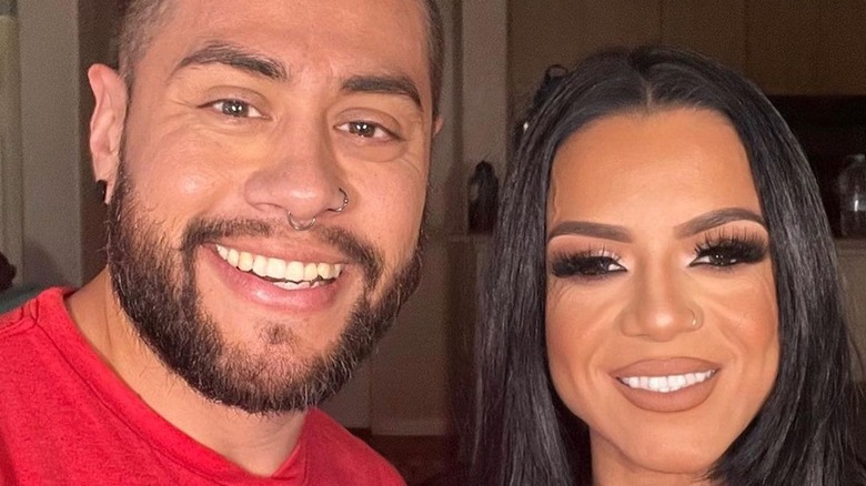 Danny Ledezma and model in makeup