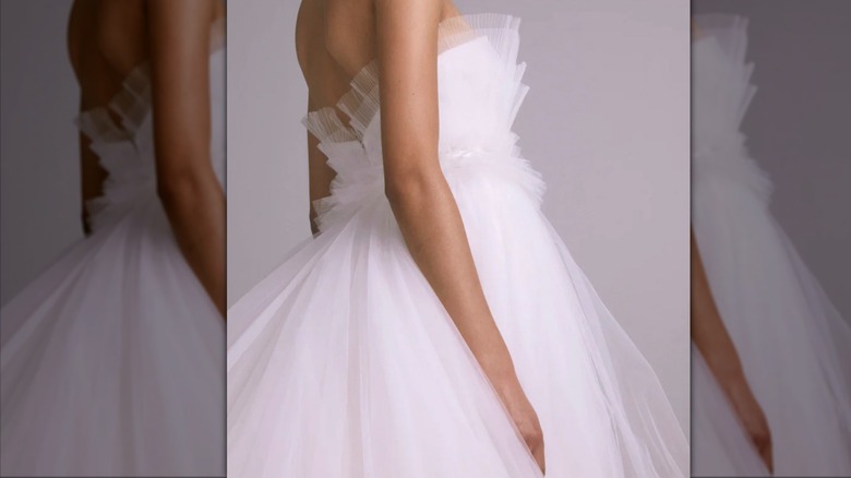 bride in Amsale dress