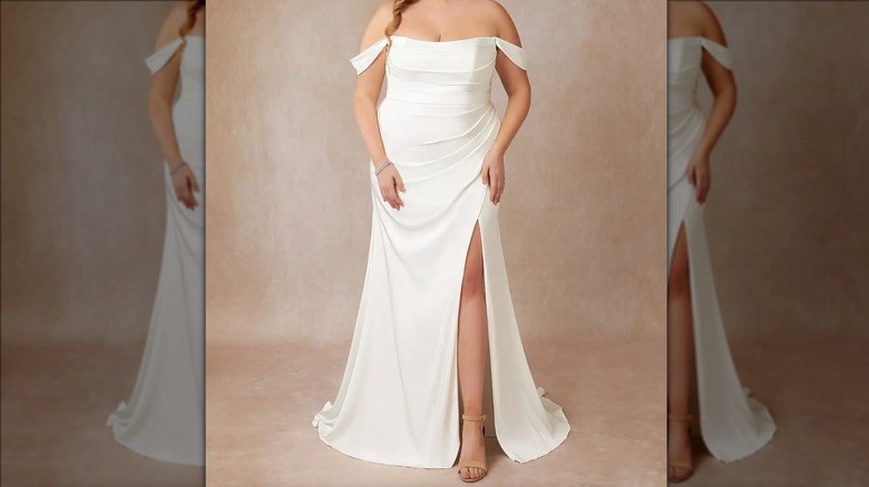 bride in Azazie dress