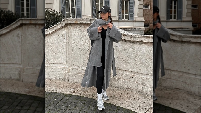 monochrome baseball hat outfit