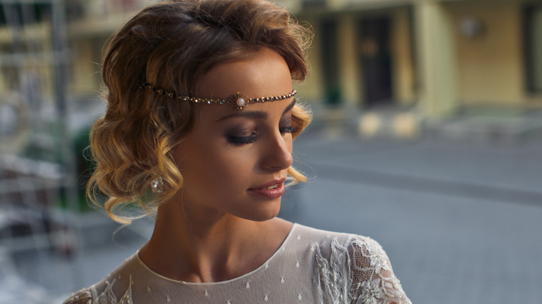 Bride with wavy hair