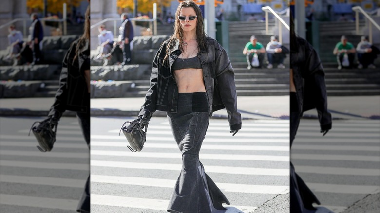 Julia Fox Canadian tuxedo