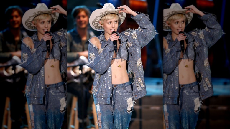 Miley Cyrus Canadian tuxedo