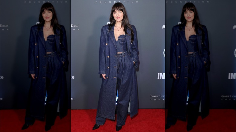 Dakota Johnson Canadian tuxedo