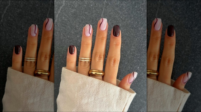 Two tone modernist manicure