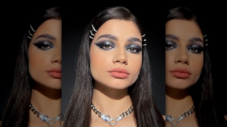 Black metal eyeshadow makeup