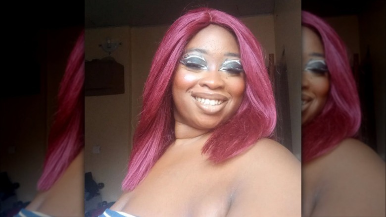 woman wearing black white graphic eyeliner