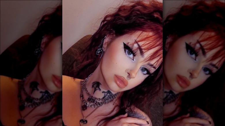 woman wearing black graphic eyeliner