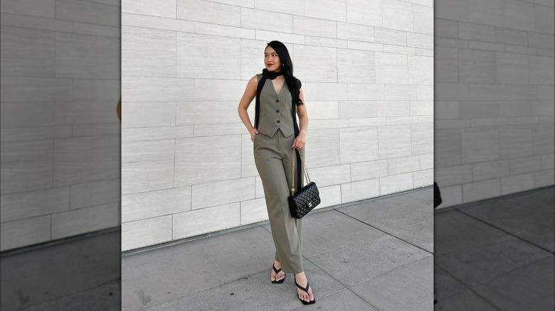 woman in waistcoat set