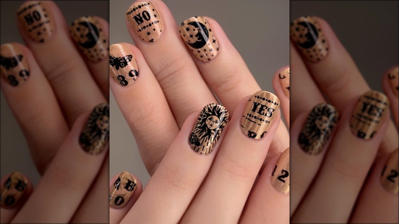 Ouija celestial nail art