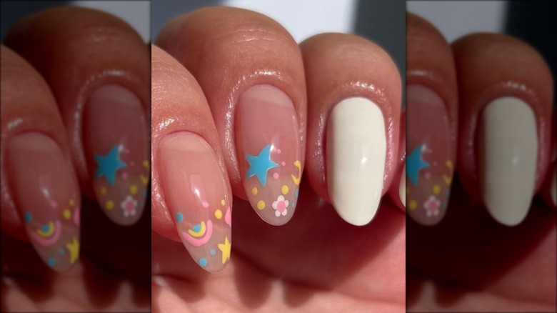 pastel celestial nails