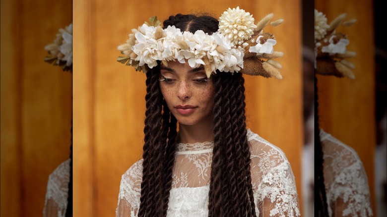 woman with flower crown