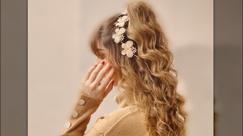 woman with curly hair