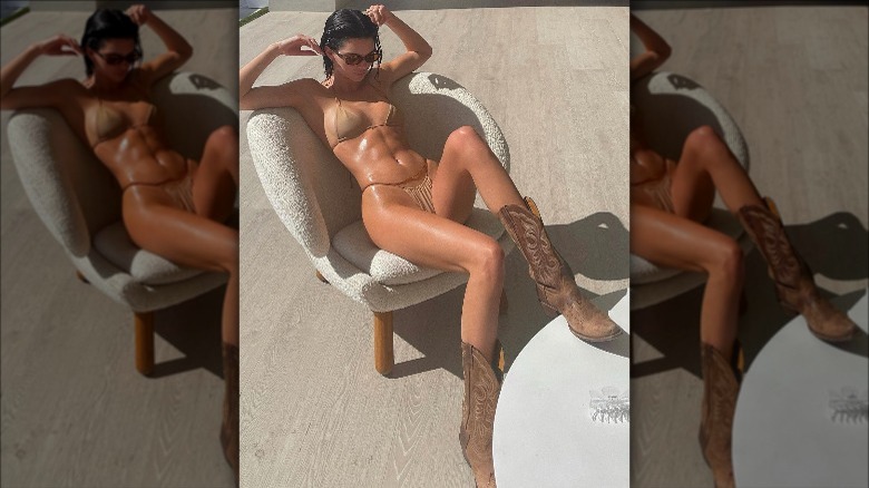 Kendall Jenner wearing cowgirl boots