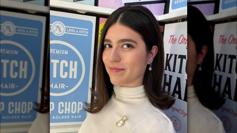 Woman with '60s-inspired hair