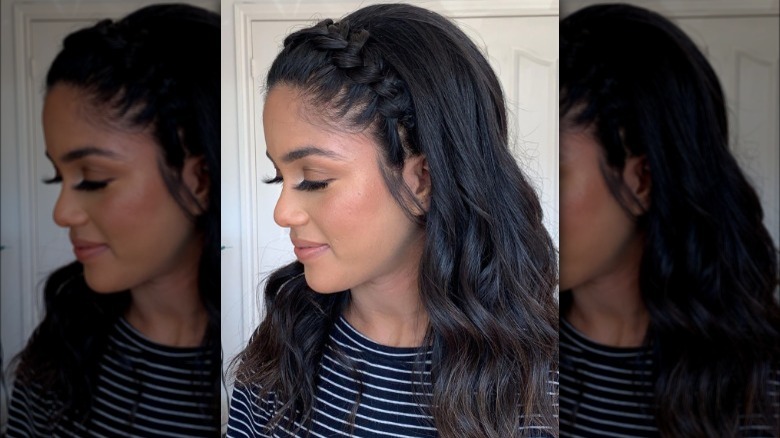 Woman with a braided headband