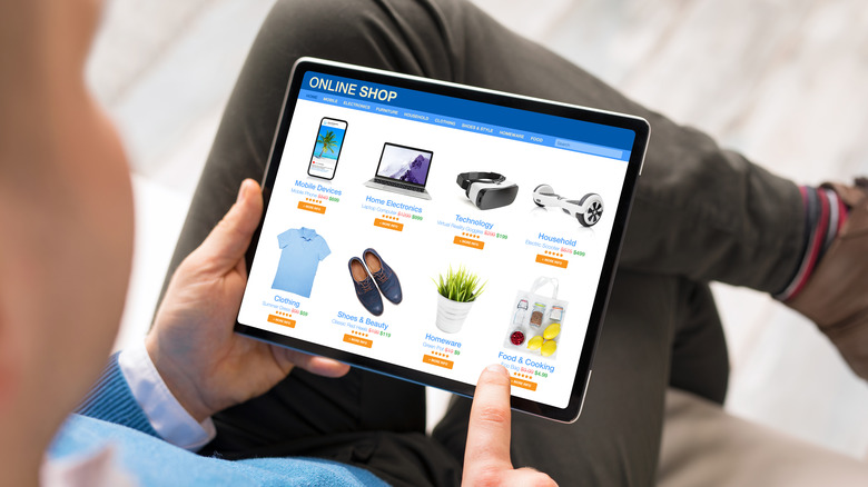 amazon shopping on a tablet