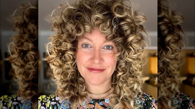 curly shag with balayage