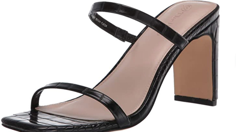Black square-toe sandals
