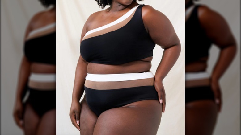 Black and white swimsuit