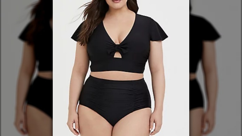 Black two piece swimsuit