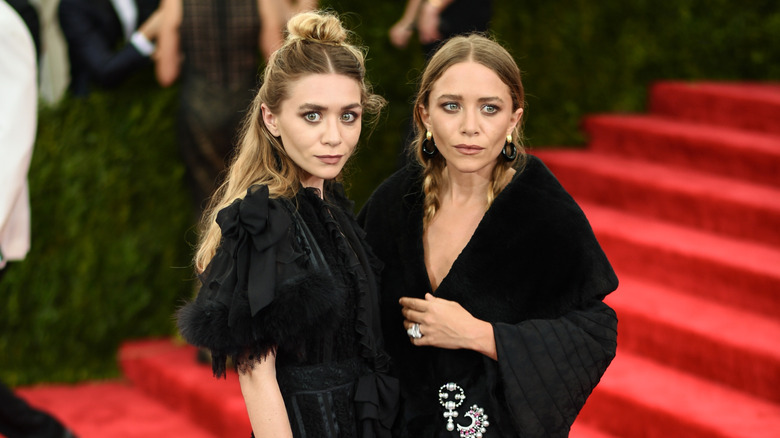 Ashley, Mary Kate Olsen in black Dior