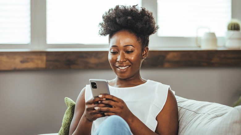 Woman using her smartphone