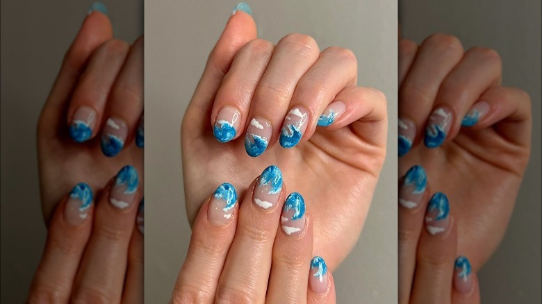 Woman with nature nails