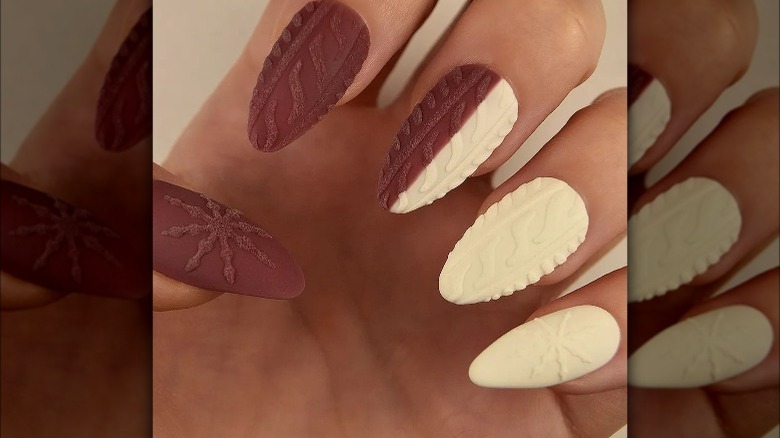 Woman with almond nails