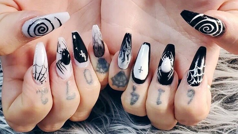 cemetery inspired nails