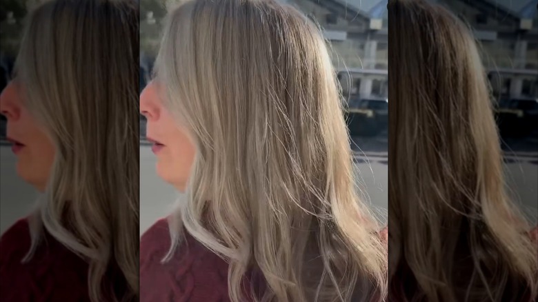 Woman with silver and blond hair