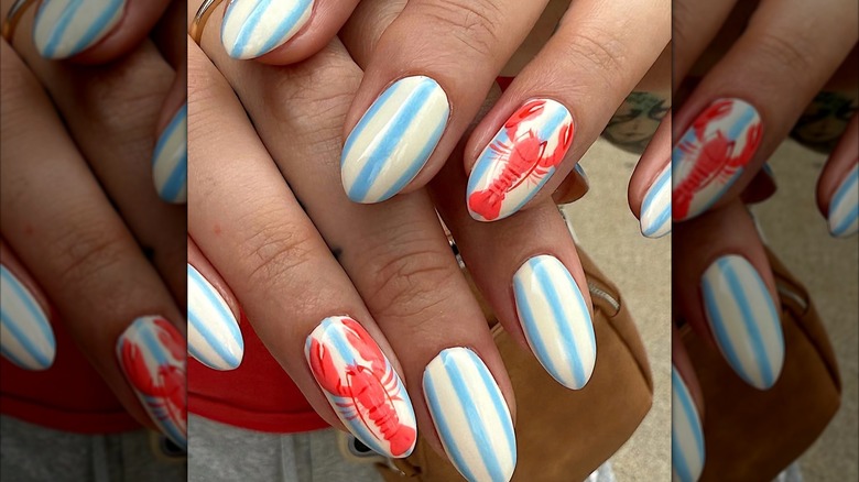 A lobster nail art design.