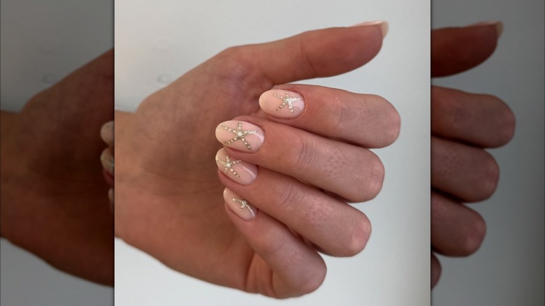 A starfish nail art design.