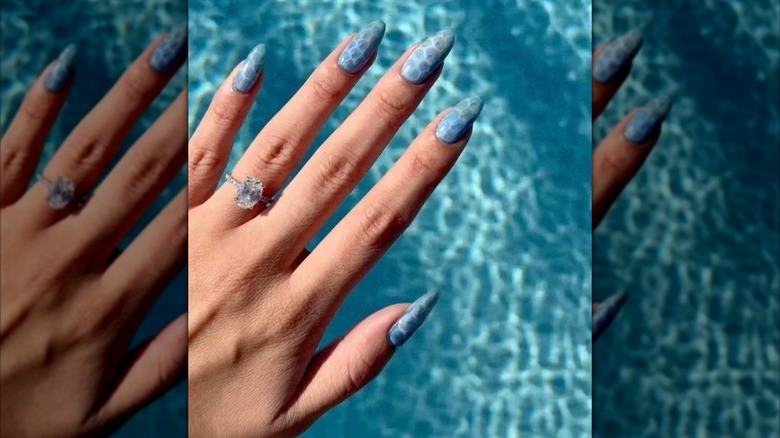 The surface of the water as a nail art design.
