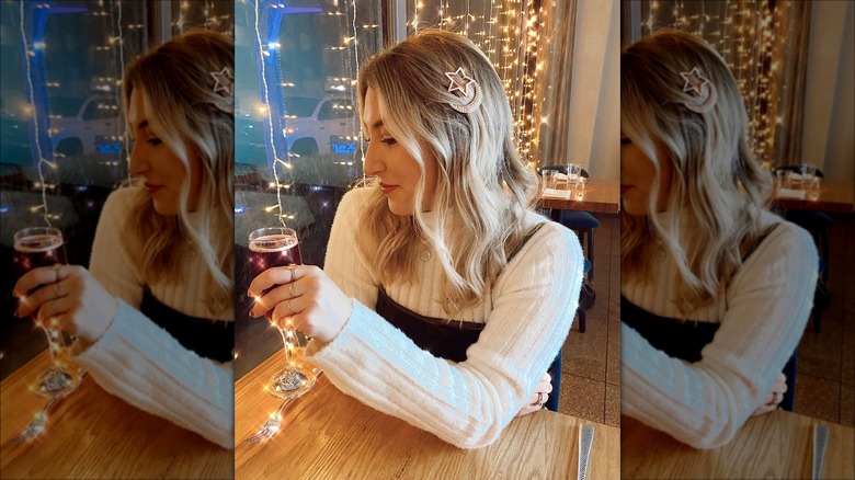 woman wearing moon star hair barrette
