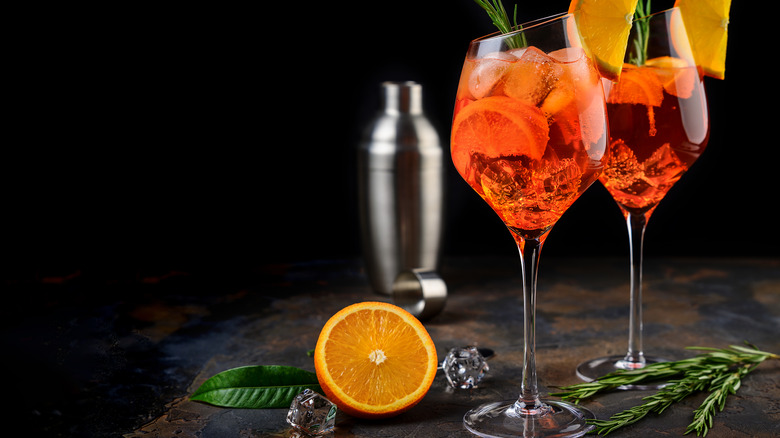 Two Aperol Spritz cocktails