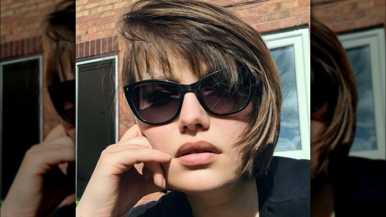 woman with bob and bangs