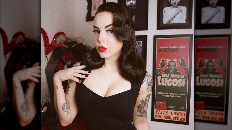 woman with Hollywood waves