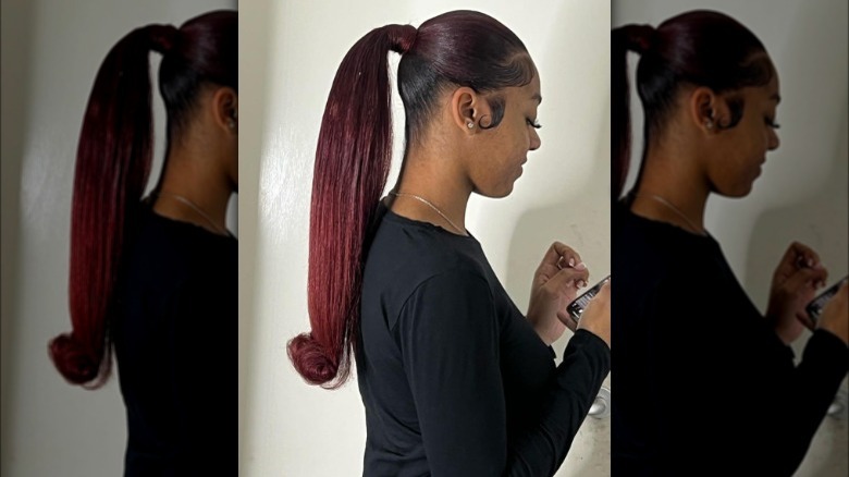 Woman with a ponytail