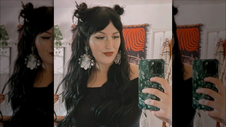 Woman with space buns