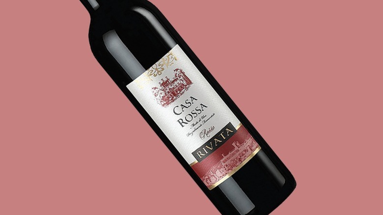 Red and black wine bottle