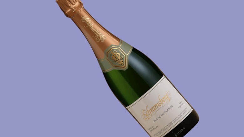 Green and gold wine bottle