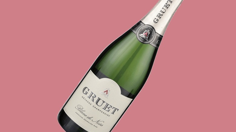 Green and silver wine bottle